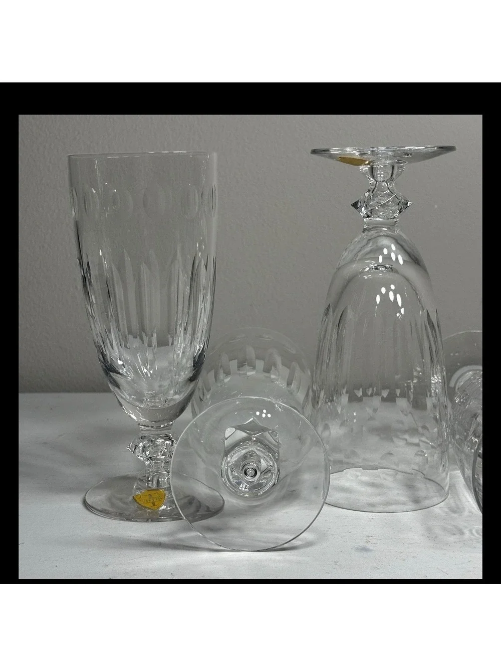 Tiffin- Franciscan Cut Crystal Iced Tea Glasses 6 3/4 set of 6